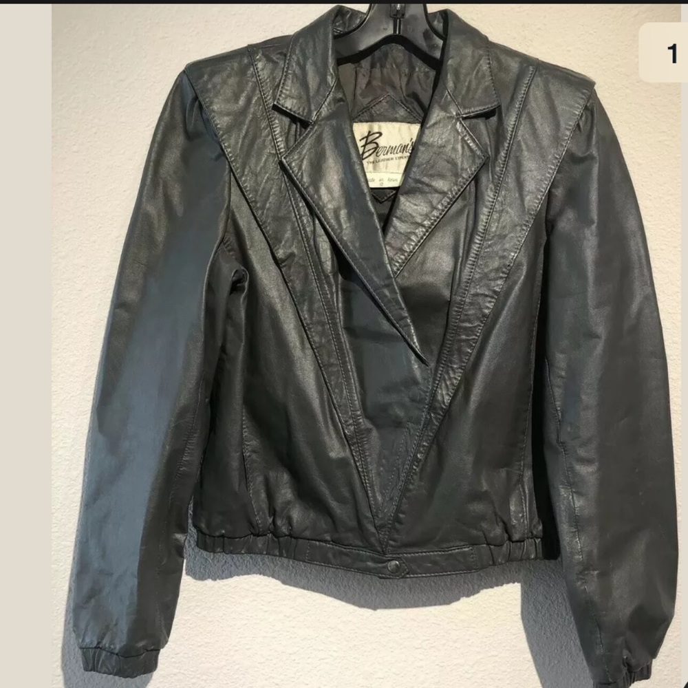Vintage Berman’s Gray Leather Jacket